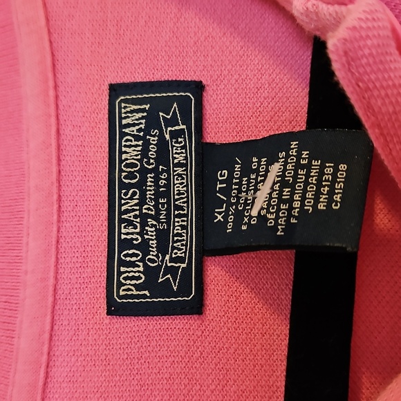 Polo Ralph Lauren Jeans Co Shirt Womens XL Pink VTG short sleeve embroidery RL - Picture 2 of 5
